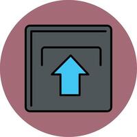 Upload Line Filled multicolour Circle Icon vector