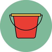 Bucket Line Filled multicolour Circle Icon vector