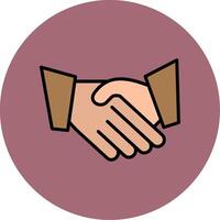 Hand Shaking Line Filled multicolour Circle Icon vector