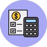 Budget Line Filled multicolour Circle Icon vector