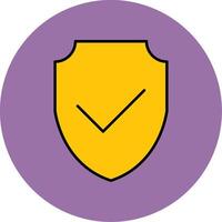 Shield Line Filled multicolour Circle Icon vector