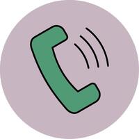 Phone Call Line Filled multicolour Circle Icon vector