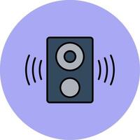 Speaker Line Filled multicolour Circle Icon vector