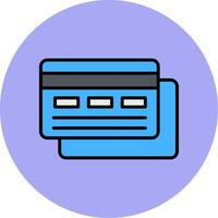 Credit Card Line Filled multicolour Circle Icon vector