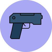 Pistol Line Filled multicolour Circle Icon vector