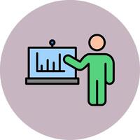 Presentation Line Filled multicolour Circle Icon vector