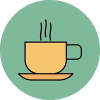 Hot Coffee Line Filled multicolour Circle Icon vector