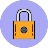 Padlock Line Filled multicolour Circle Icon vector