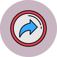 Forward Line Filled multicolour Circle Icon vector