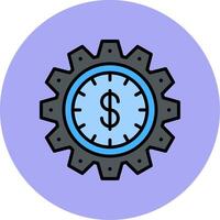 Time Is Money Line Filled multicolour Circle Icon vector