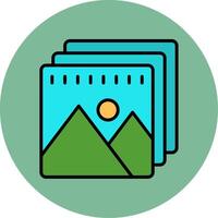 Picture Line Filled multicolour Circle Icon vector