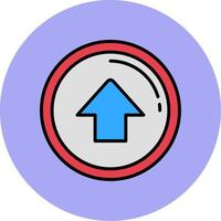 Upload Line Filled multicolour Circle Icon vector