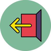 Logout Line Filled multicolour Circle Icon vector