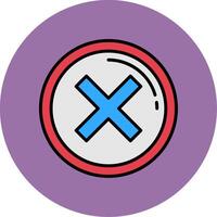 Cancel Line Filled multicolour Circle Icon vector