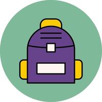 Backpack Line Filled multicolour Circle Icon vector