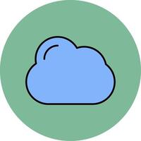 Cloud Line Filled multicolour Circle Icon vector