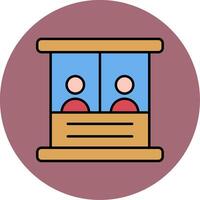 Ticket Box Line Filled multicolour Circle Icon vector