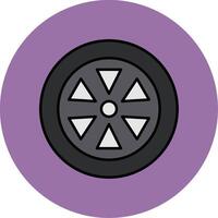 Wheel Line Filled multicolour Circle Icon vector