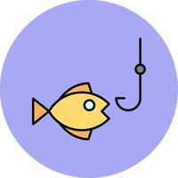 Fishing Line Filled multicolour Circle Icon vector