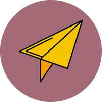 Paper Plane Line Filled multicolour Circle Icon vector