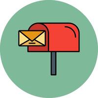 Mail Box Line Filled multicolour Circle Icon vector