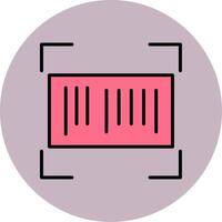 Barcode Line Filled multicolour Circle Icon vector