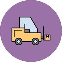 Forklift Line Filled multicolour Circle Icon vector