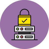 Data Protection Line Filled multicolour Circle Icon vector