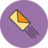 Express Mail Line Filled multicolour Circle Icon vector