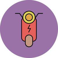 Scooter Line Filled multicolour Circle Icon vector