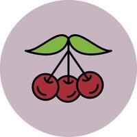 Tart Cherries Line Filled multicolour Circle Icon vector