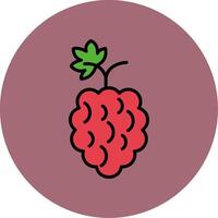 Raspberries Line Filled multicolour Circle Icon vector