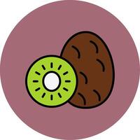 Kiwi Line Filled multicolour Circle Icon vector