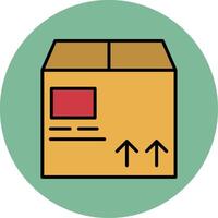 Delivery Box Line Filled multicolour Circle Icon vector