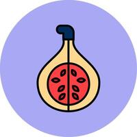 Fig Line Filled multicolour Circle Icon vector