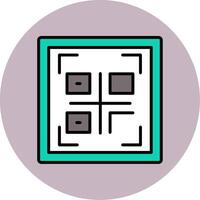 Qr Code Line Filled multicolour Circle Icon vector
