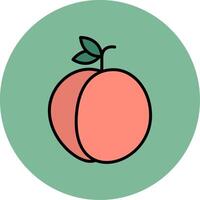 Peach Line Filled multicolour Circle Icon vector