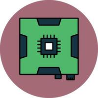 Motherboard Line Filled multicolour Circle Icon vector