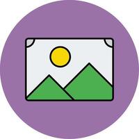 Photo Line Filled multicolour Circle Icon vector