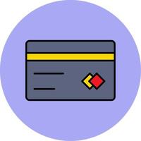 Card Line Filled multicolour Circle Icon vector