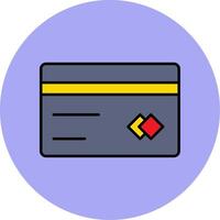 Card Line Filled multicolour Circle Icon vector