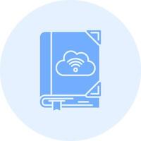 nube biblioteca sólido dúo melodía icono vector