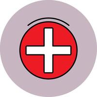 Plus Sign Line Filled multicolour Circle Icon vector