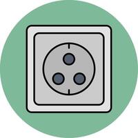 Wall Socket Line Filled multicolour Circle Icon vector