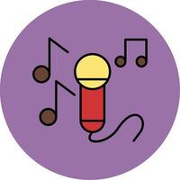 Sing Line Filled multicolour Circle Icon vector