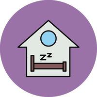 Sleep Line Filled multicolour Circle Icon vector