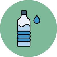 Water Bottle Line Filled multicolour Circle Icon vector