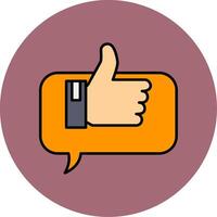 Positive Comment Line Filled multicolour Circle Icon vector