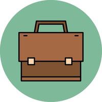 Suitcase Line Filled multicolour Circle Icon vector