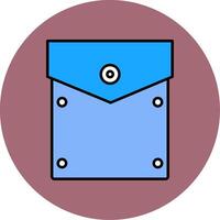 Pocket Square Line Filled multicolour Circle Icon vector